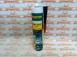 Герметик огнеупорный, жаростойкий, печной KRAFTOOL KRAFTFLEX FR150 до +1500 С", силиконовый черный, 300 мл (Германия) / 41260-4