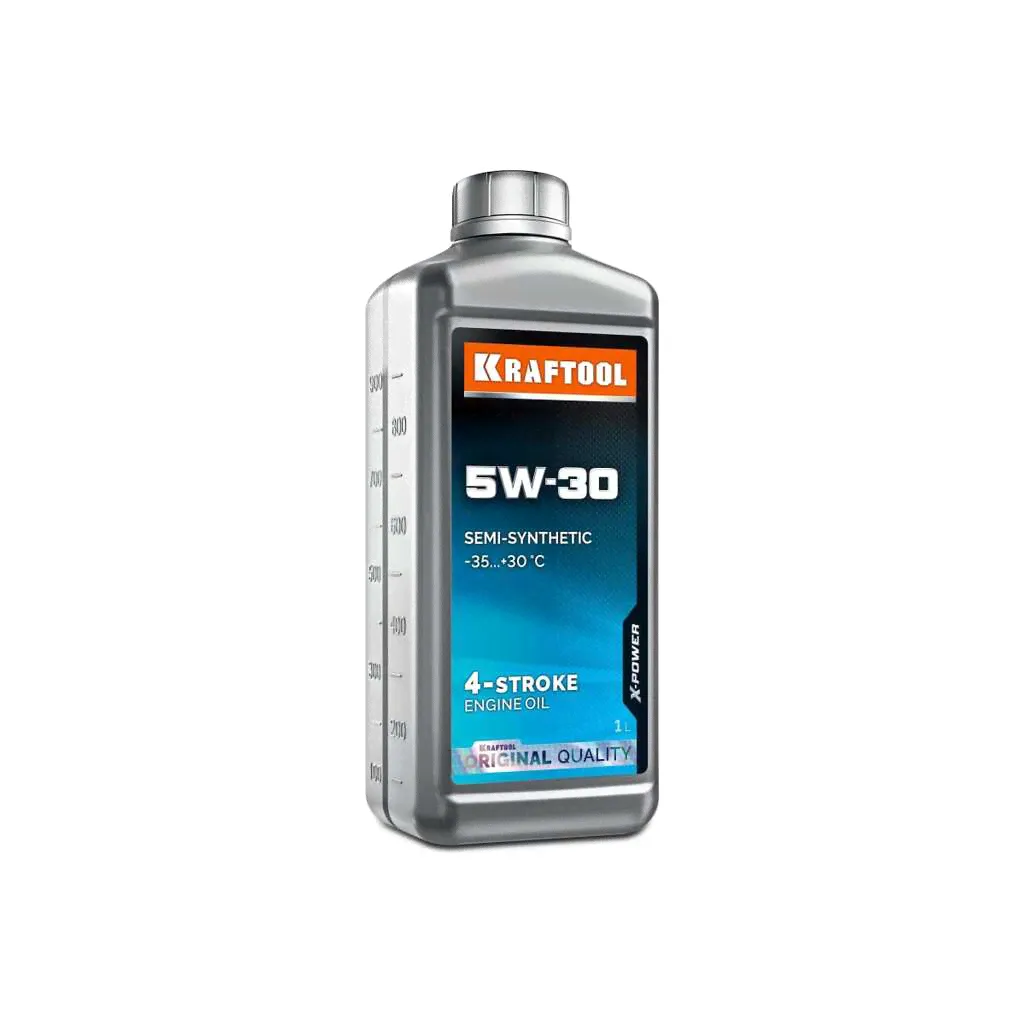 Зимнее полусинтетическое масло KRAFTOOL 5W-30 для 4-тактных двигателей 1 л 41511-1-0