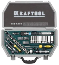 Набор автомобильных инструментов Kraftool 27975-H49, 49 предм., серый/зеленый