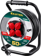 Силовой удлинитель на стальной катушке KRAFTOOL K-325, 50м, 4000Вт, IP44 55086-50