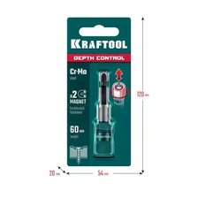 Магнитный держатель KRAFTOOL 60мм с регулировкой глубины вкручивания крепежа [26764]