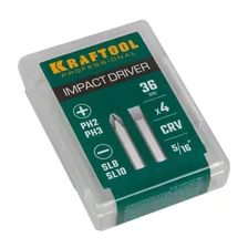 25551 Набор бит для ударной отвертки 4 шт, 36 мм Kraftool 25551