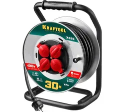 Удлинитель на катушке KRAFTOOL K-325 50 м 4000Вт 4 гнезда , 55086-50