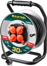 Удлинитель на катушке KRAFTOOL K-325 30 м 4000Вт 4 гнезда IP44 КГ 3х2.5 мм² 55086-30