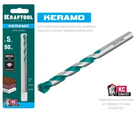 Сверло по керамограниту 5*90мм с твердосплавной пластиной KRAFTOOL KERAMO