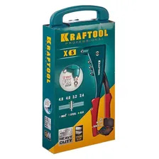 Заклепочник Kraftool X-5F, комплект заклепок 2.4-4.8 мм, кейс, арт. 31173-H6_z01