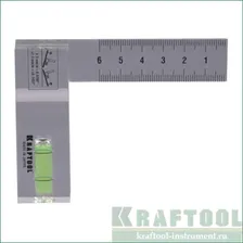 Угольник-уровень KRAFTOOL "CRYSTAL", 1 ампула, шкала 60мм