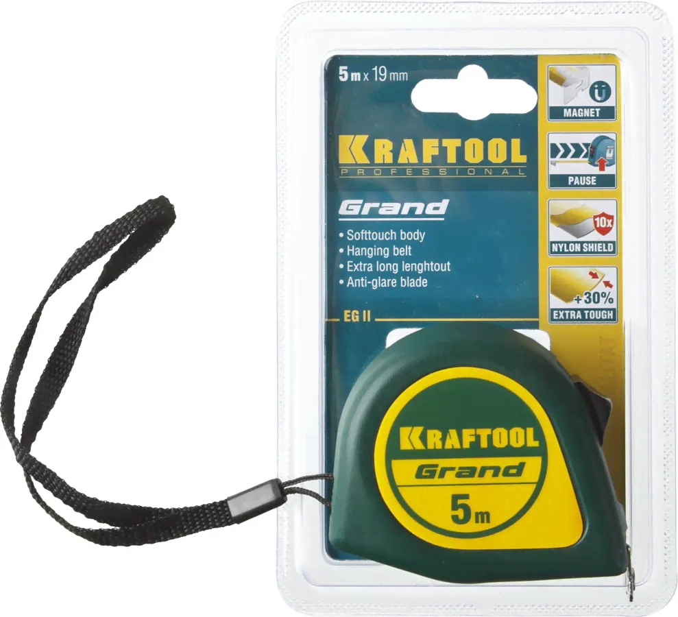 Рулетка измерительная KRAFTOOL "GRAND" 5м 34022-05-19-3