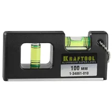Уровень KRAFTOOL "PRO" "МИНИ" с магнитом, 2 ампулы, 100мм [1-34861-010]