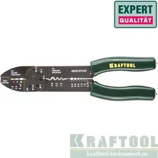 Электропассатижи KRAFTOOL "EXPERT" 22661: Съемник 0,8-2,6 мм, кусачки, обжим наконечников, винторез, 235 мм