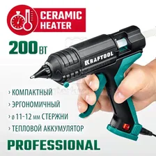 Пистолет клеевой 11-12 мм, 200 Вт, выход клея 25 г/мин (термоклеящий) Grand 200 KRAFTOOL 06839