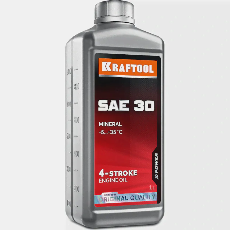 Минеральное масло Kraftool SAE 30, 1 л для 4-х тактных двигателей 41512-1-0